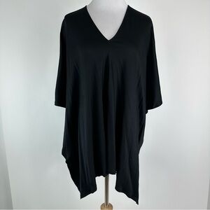 COS Black V Neck Oversized Lagenlook Draped Tunic Top Size M/L